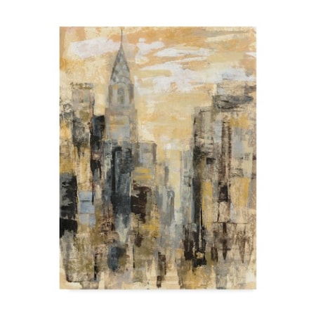 Silvia Vassileva 'Manhattan Gray And Gold I' Canvas Art,24x32